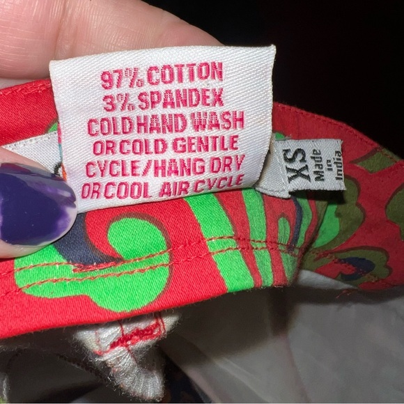 Gretchen Scott Slim Fit Pants-Bright Print-Ankle Length-Size XS - Picture 9 of 10
